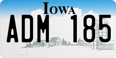 IA license plate ADM185
