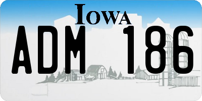 IA license plate ADM186