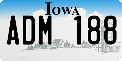 IA license plate ADM188