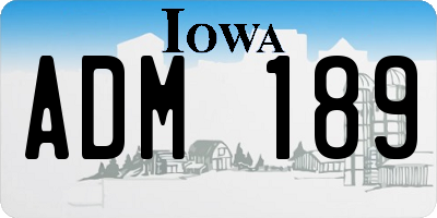 IA license plate ADM189