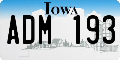 IA license plate ADM193