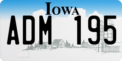 IA license plate ADM195