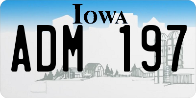 IA license plate ADM197
