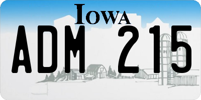 IA license plate ADM215