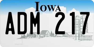 IA license plate ADM217