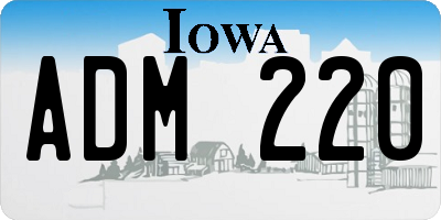 IA license plate ADM220