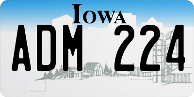 IA license plate ADM224