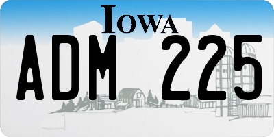 IA license plate ADM225