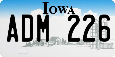 IA license plate ADM226
