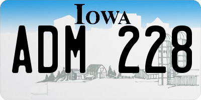IA license plate ADM228