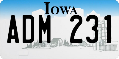 IA license plate ADM231