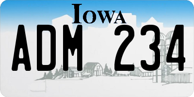IA license plate ADM234