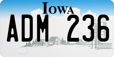 IA license plate ADM236
