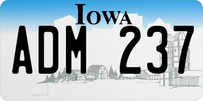 IA license plate ADM237