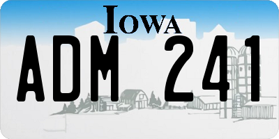 IA license plate ADM241