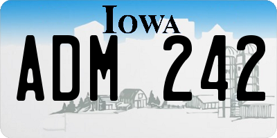 IA license plate ADM242