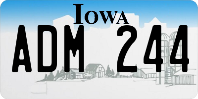 IA license plate ADM244
