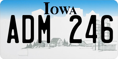 IA license plate ADM246
