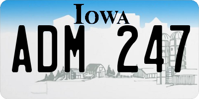 IA license plate ADM247
