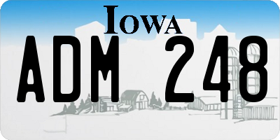 IA license plate ADM248
