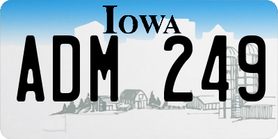 IA license plate ADM249