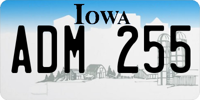 IA license plate ADM255