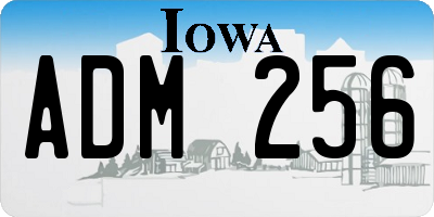 IA license plate ADM256