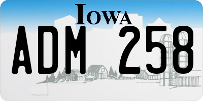 IA license plate ADM258