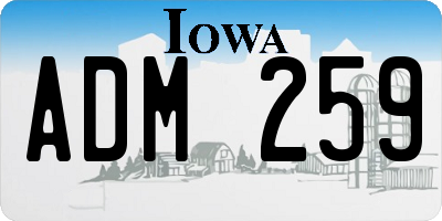 IA license plate ADM259
