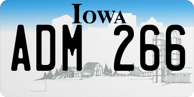 IA license plate ADM266