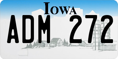 IA license plate ADM272