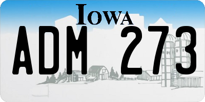 IA license plate ADM273