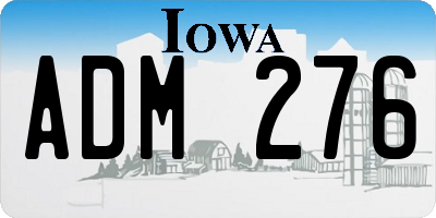 IA license plate ADM276