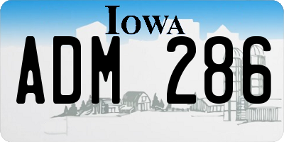 IA license plate ADM286