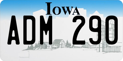 IA license plate ADM290