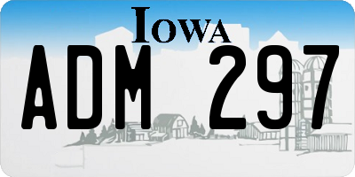 IA license plate ADM297