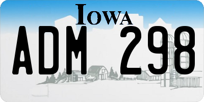 IA license plate ADM298