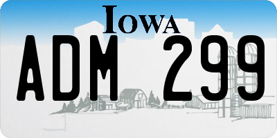 IA license plate ADM299