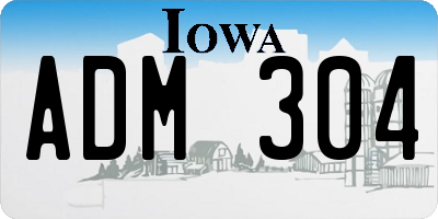 IA license plate ADM304