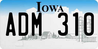 IA license plate ADM310