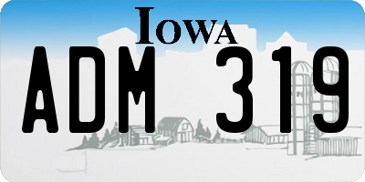 IA license plate ADM319