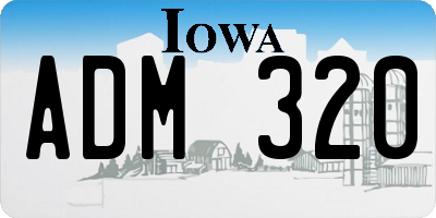 IA license plate ADM320
