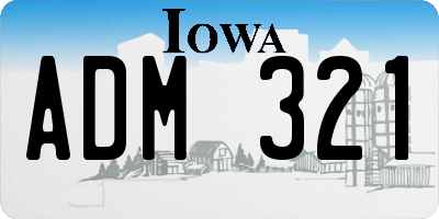 IA license plate ADM321