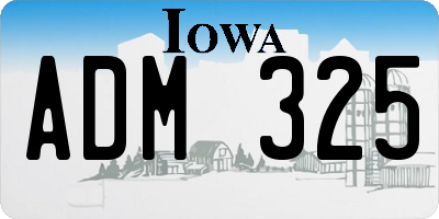 IA license plate ADM325