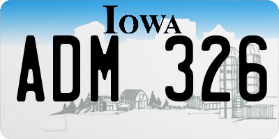 IA license plate ADM326