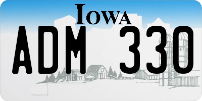 IA license plate ADM330