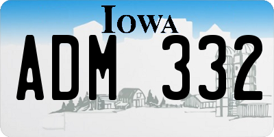 IA license plate ADM332
