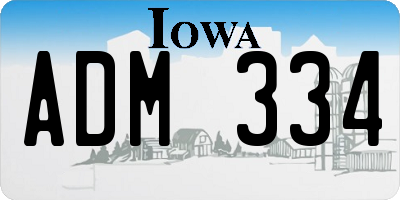 IA license plate ADM334