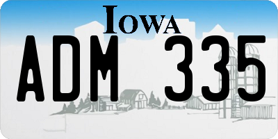 IA license plate ADM335