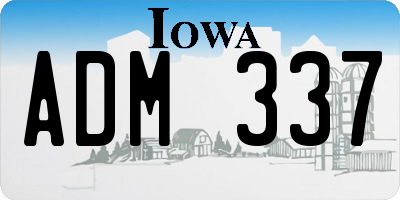 IA license plate ADM337